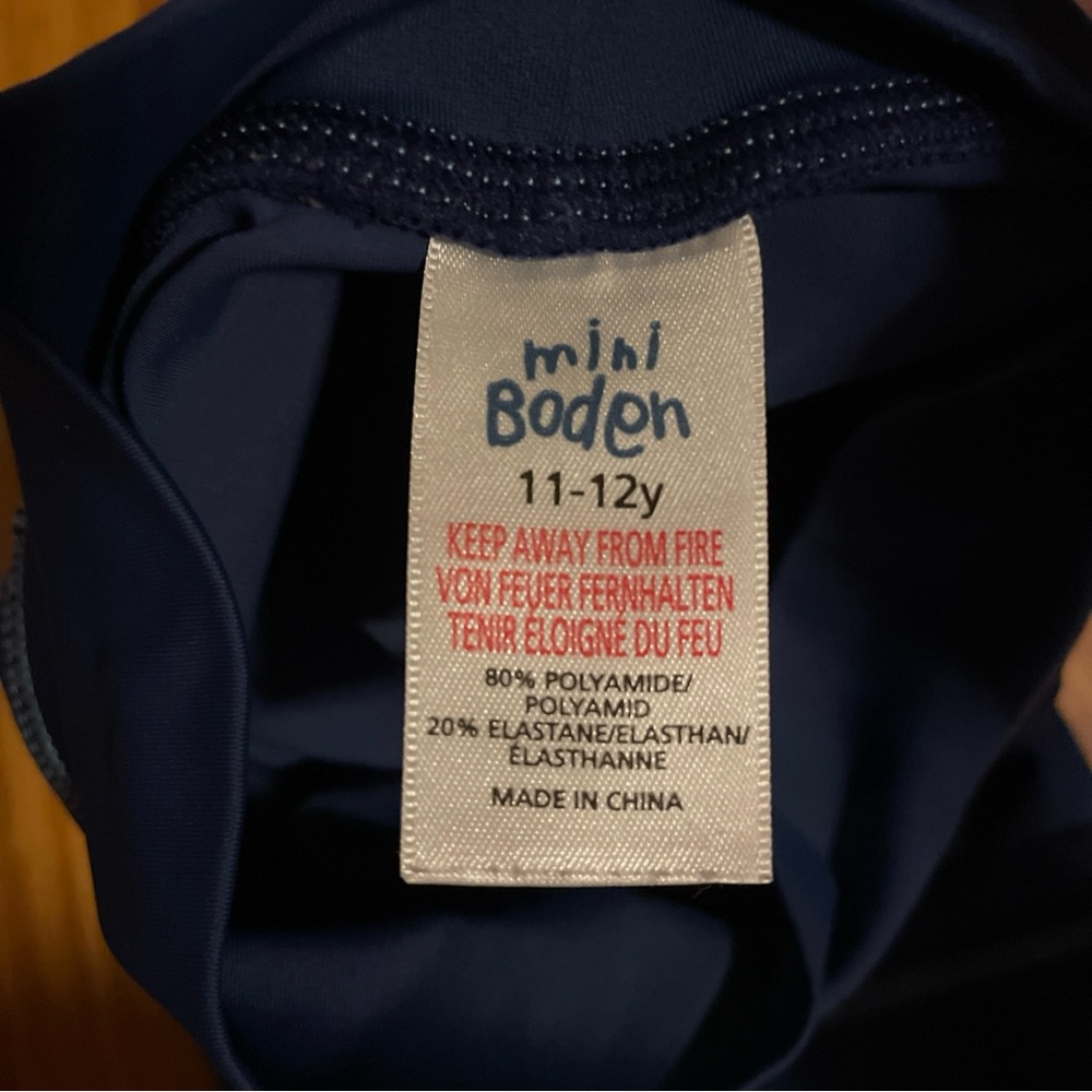 Mini Boden Navy Blue Kids Long Sleeve 11-12y Rash Guard Swim Shirts- Lot of 2 - Picture 5 of 7